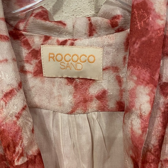 Rococo Sand Ava Ruffled Mini Dress Women's Size Small Rosewood NEW - Picture 3 of 5